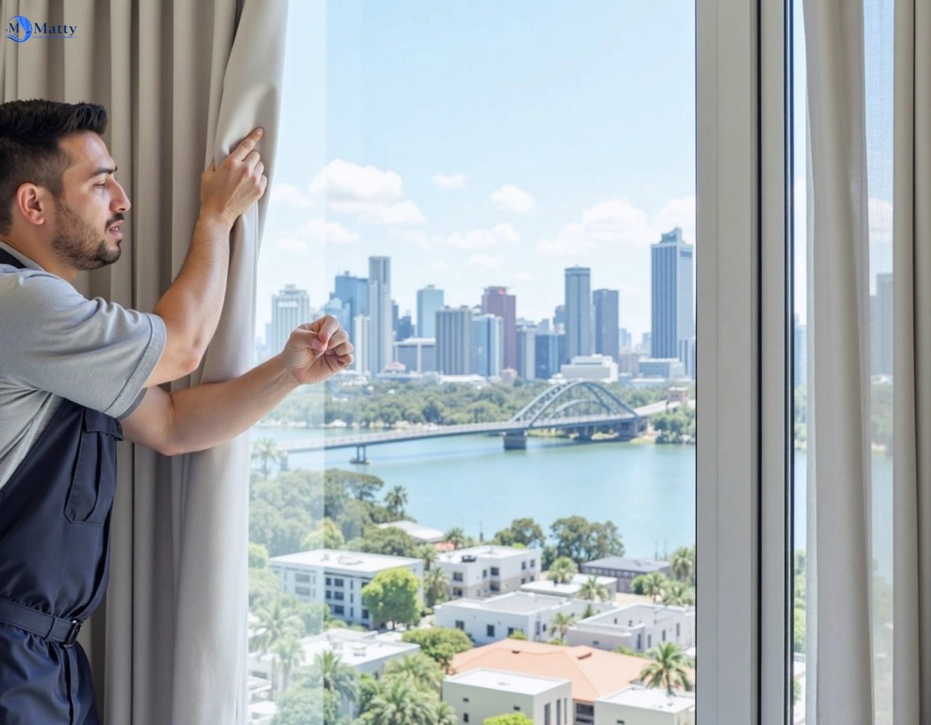 Professional curtain steam cleaning service bellmere QLD by Matty Curtain Cleaning